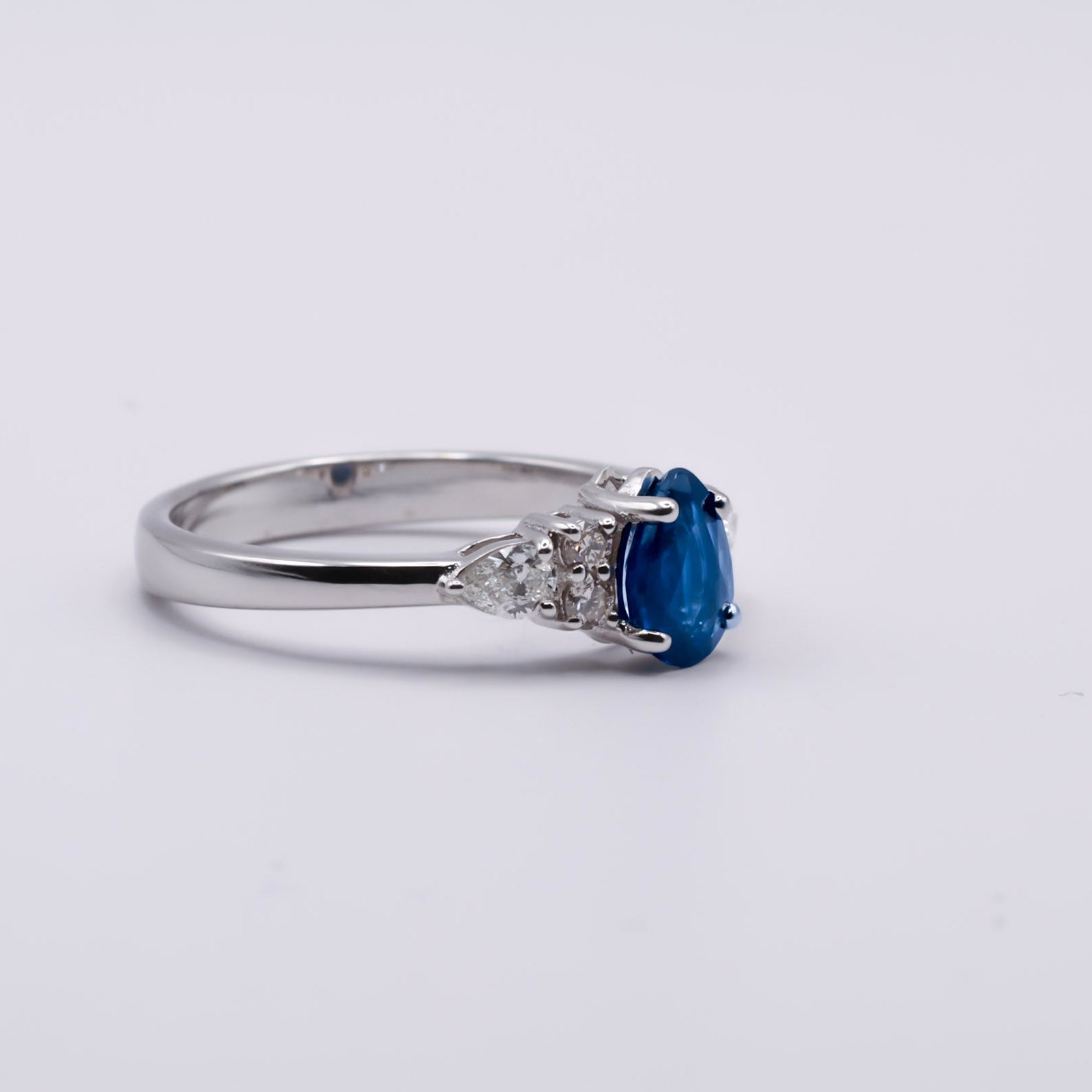 Pear-Shaped Blue Sapphire Ring