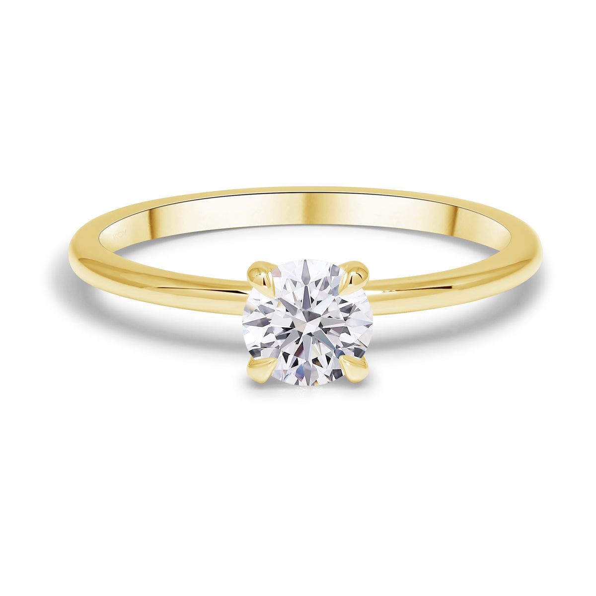 Keltakultainen timanttisormus - briljanttihionta - solitaire