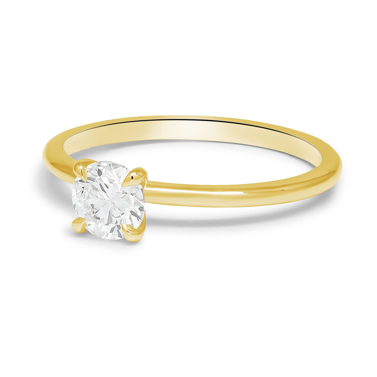 Keltakultainen timanttisormus - briljanttihionta - solitaire