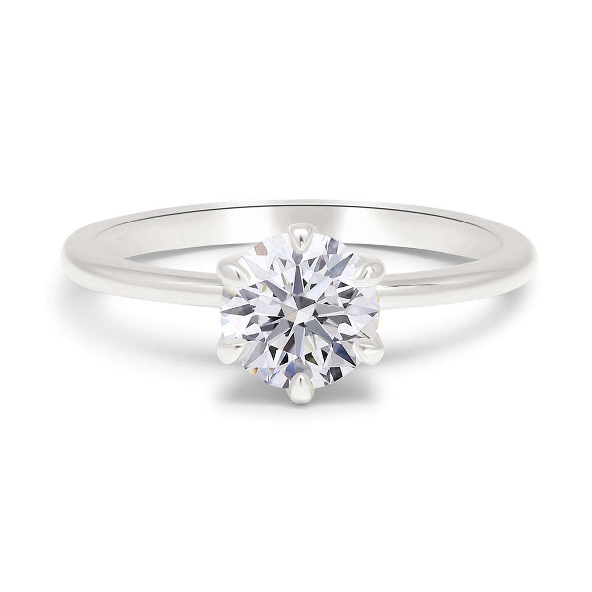 Valkokultainen timanttisormus - briljanttihiontainen - solitaire - 1 karaatti