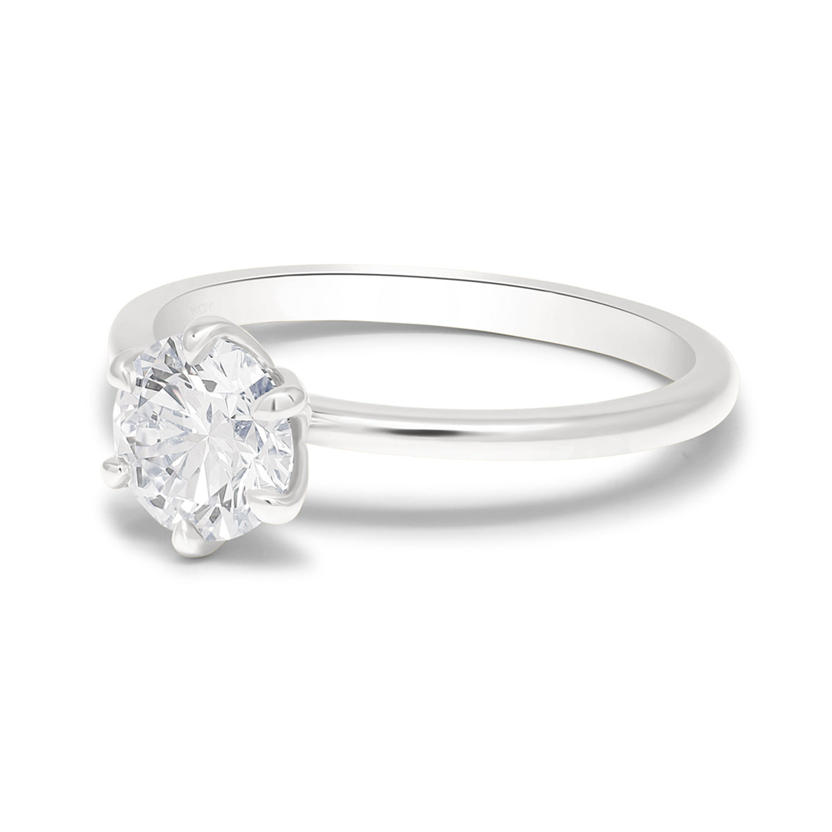 Valkokultainen timanttisormus - briljanttihiontainen - solitaire - 1 karaatti