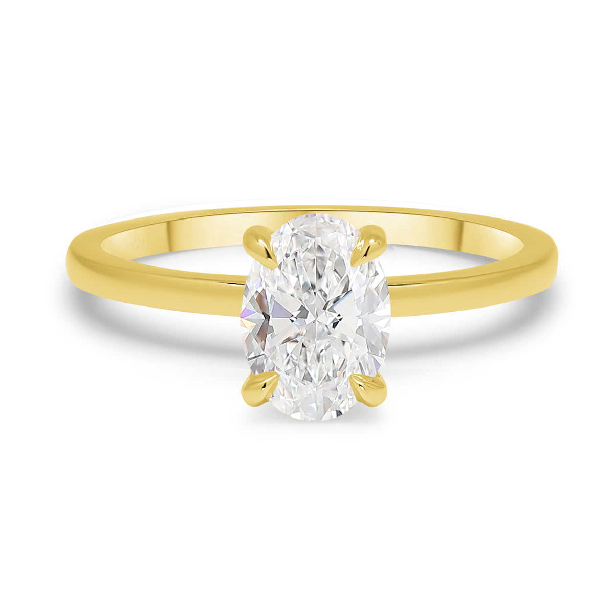 Valkokultainen timanttisormus - ovaali hionta - solitaire - 1 karaatti