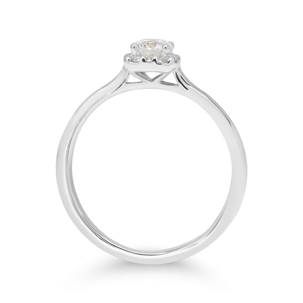 valkokultainen timanttisormus - lab timantti - briljanttihiottu halo