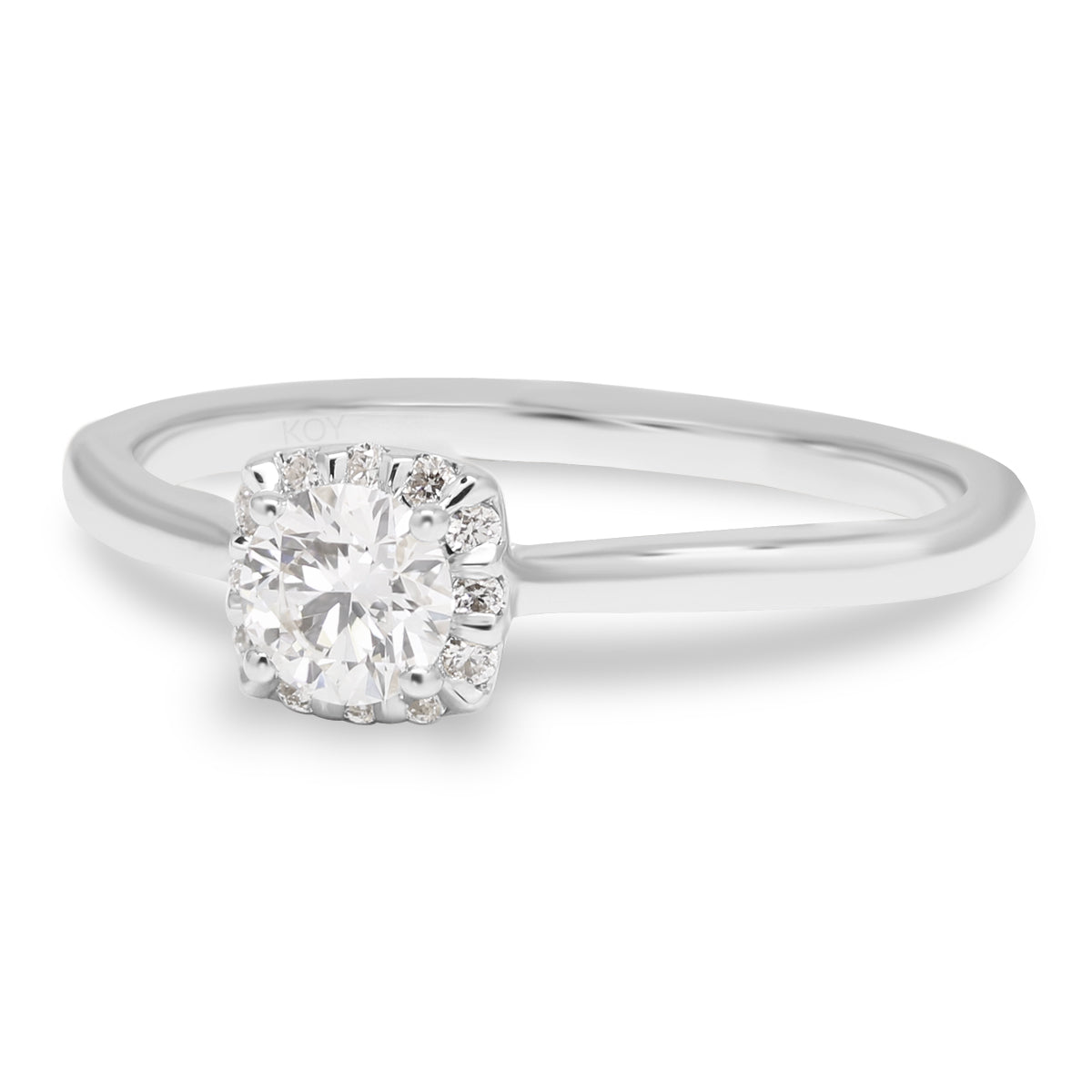 valkokultainen timanttisormus - lab timantti - briljanttihiottu halo