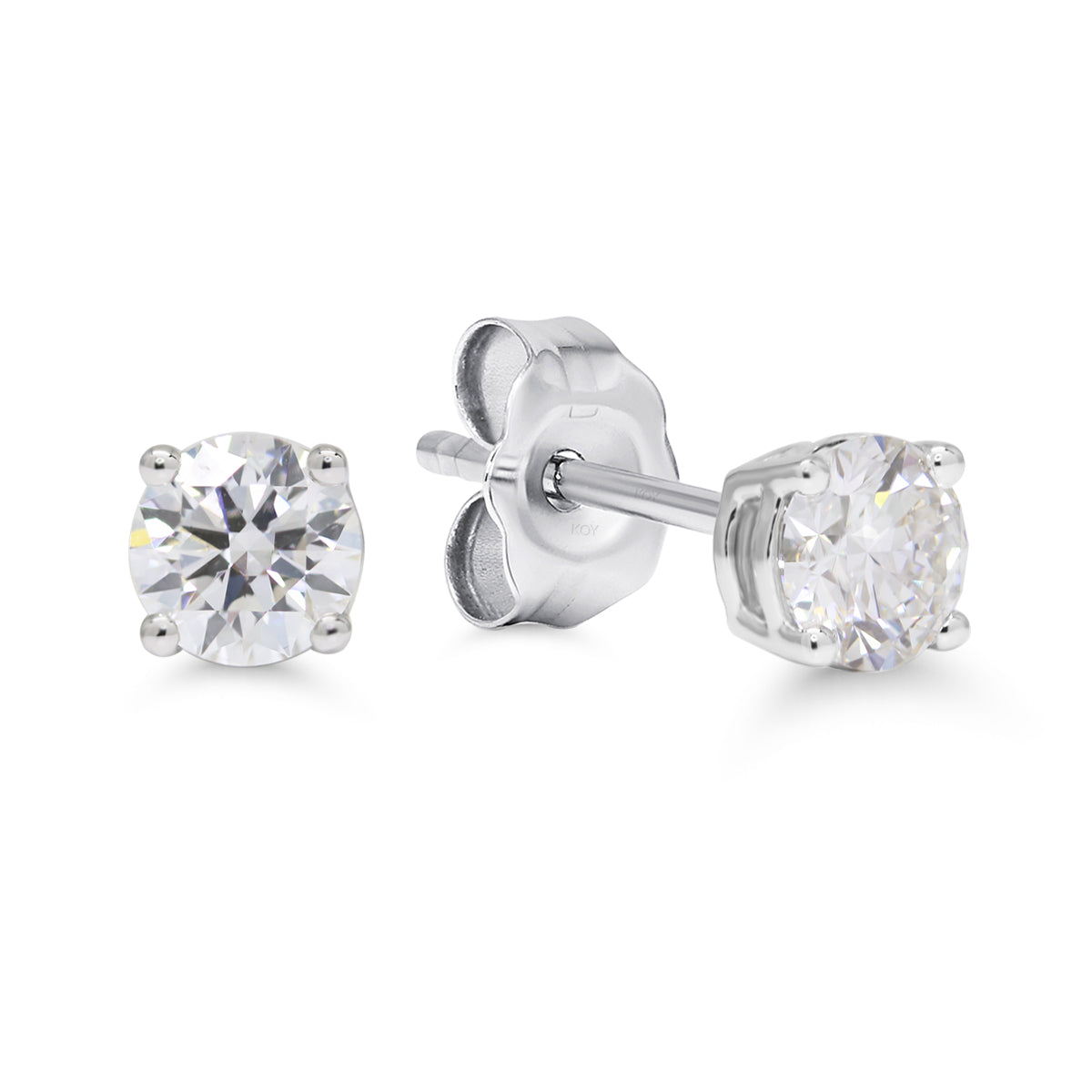 valkokultaiset timanttikorvakorut