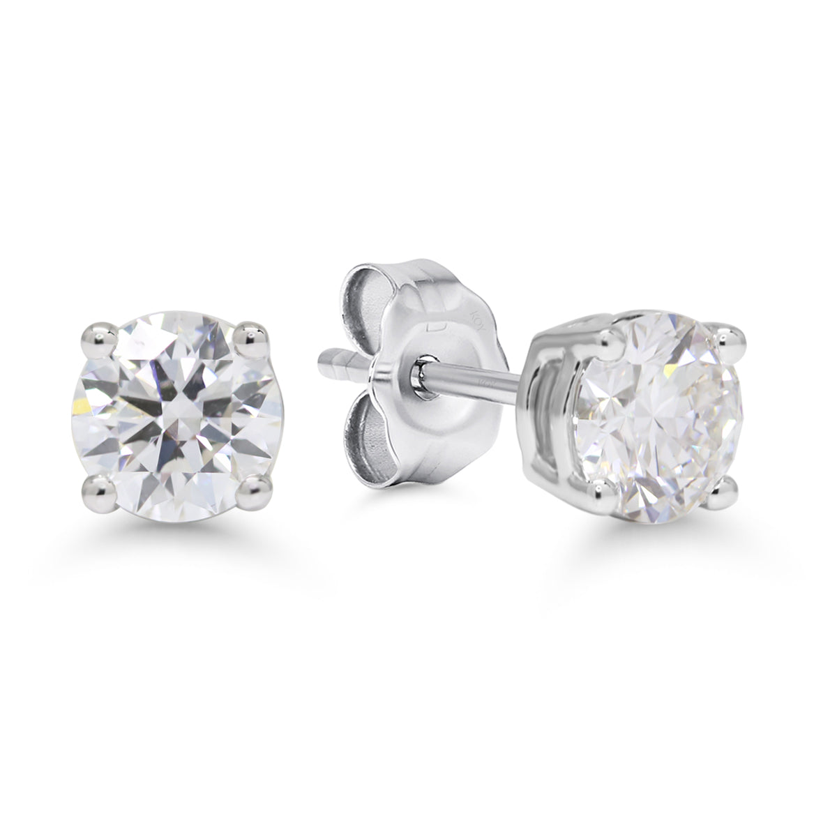 valkokultaiset timanttikorvakorut