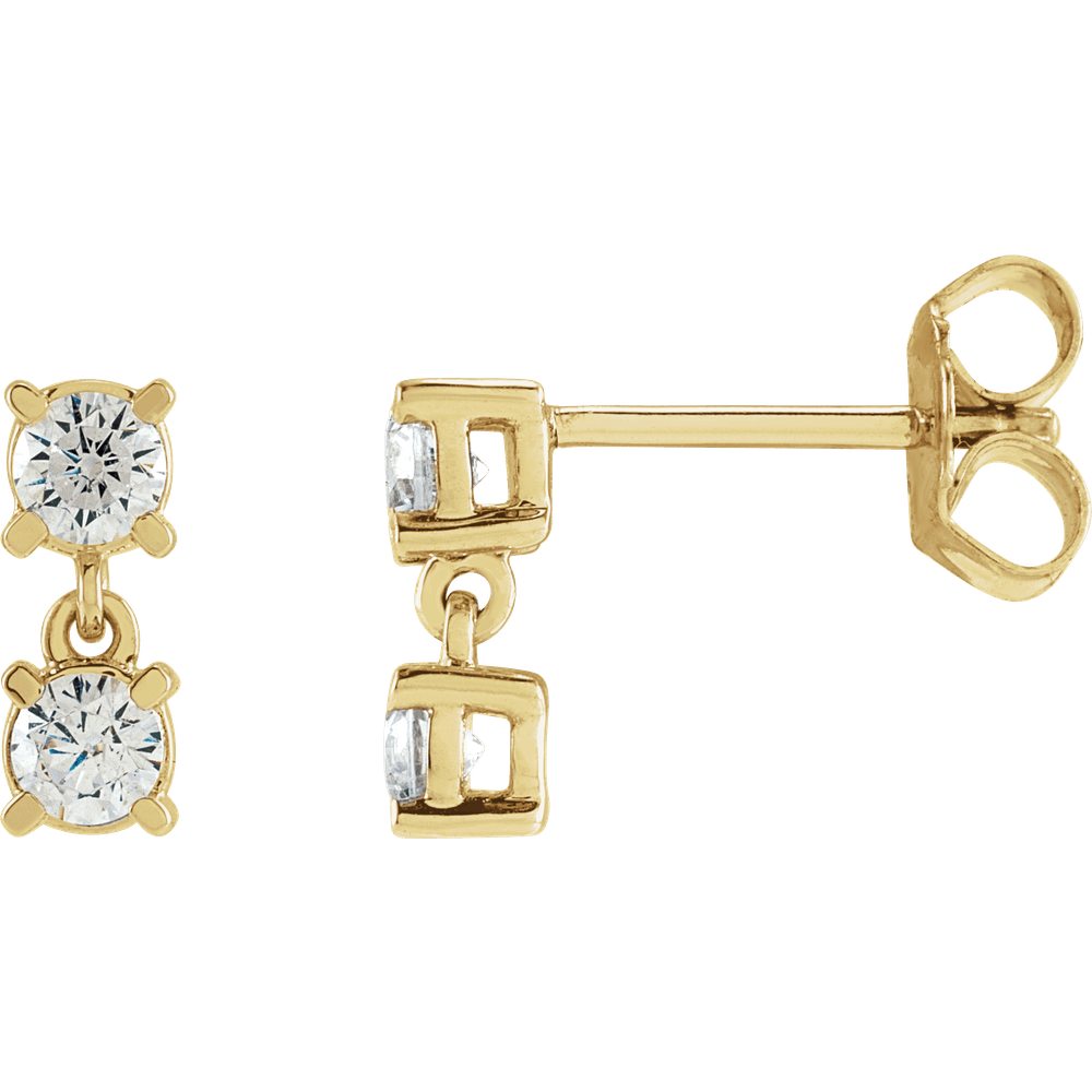 keltakultaiset timanttikorvakorut