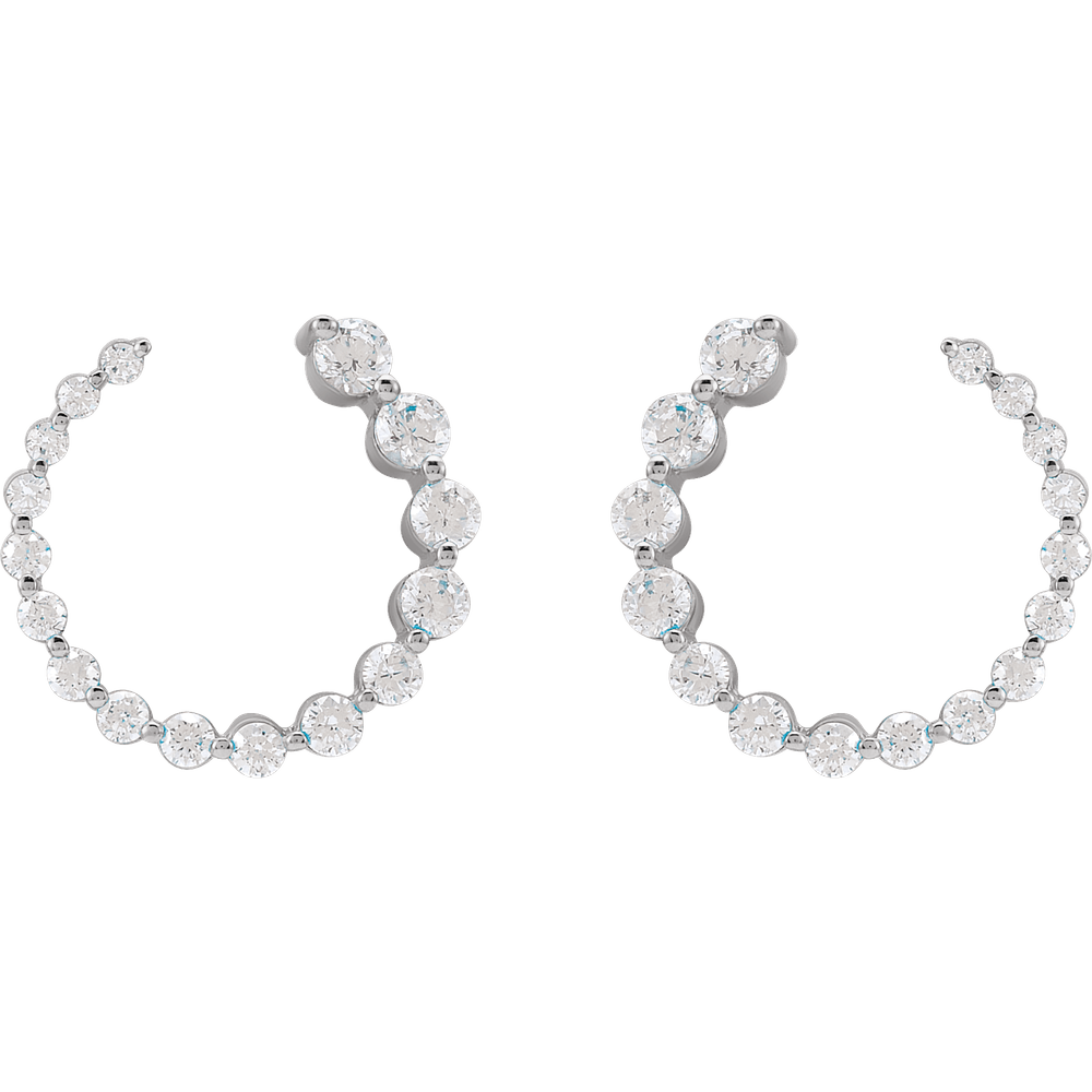 valkokultaiset timanttikorvakorut