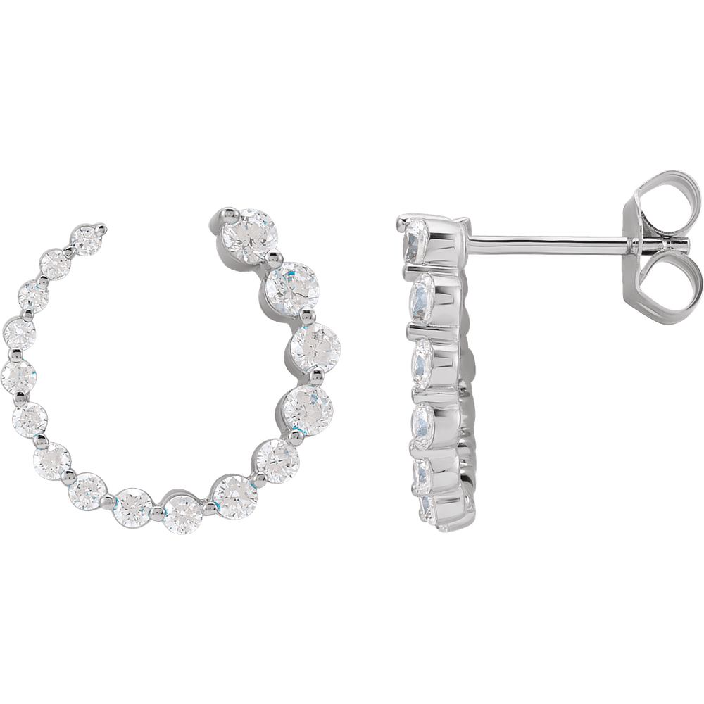 valkokultaiset timanttikorvakorut