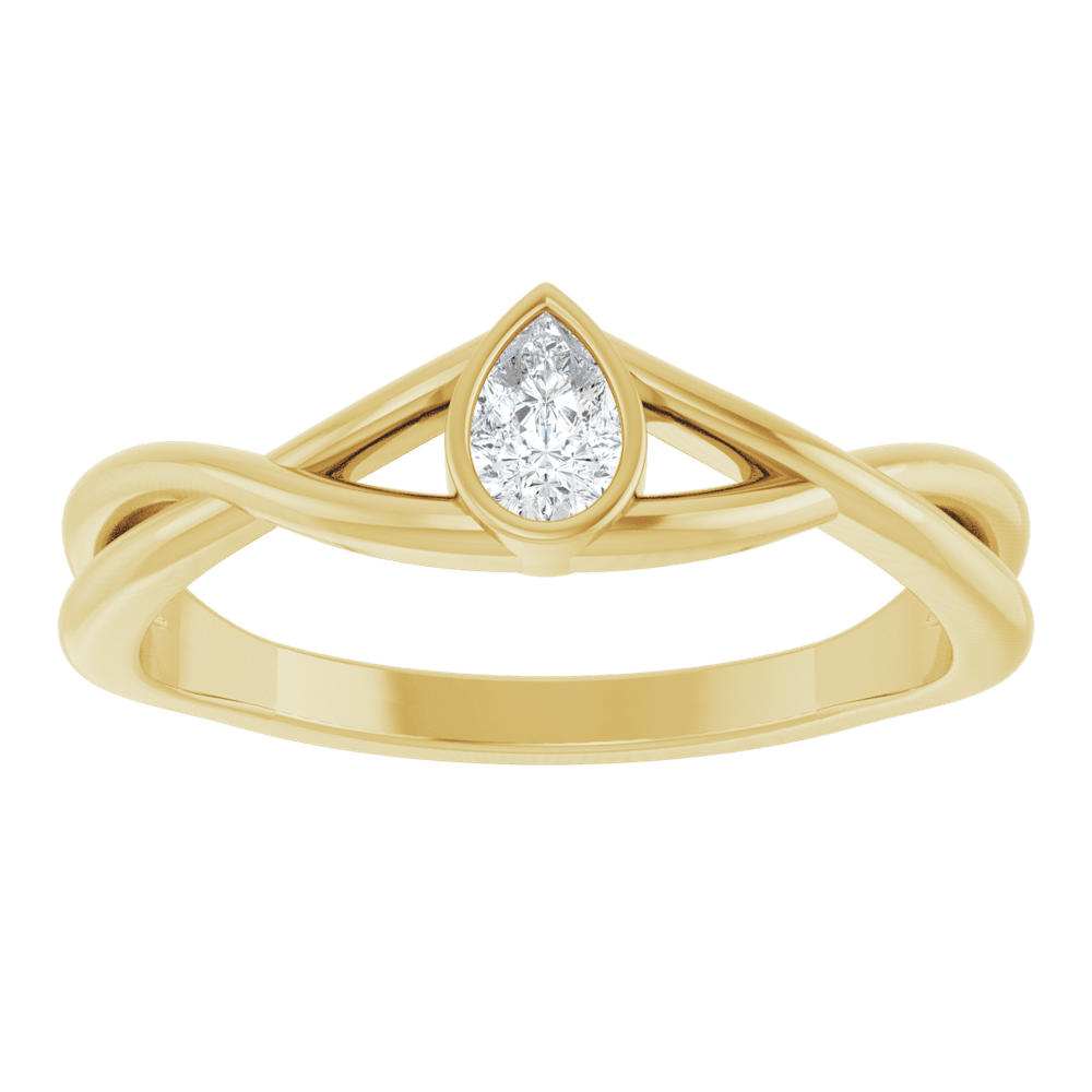 Keltakultainen timanttisormus - solitaire