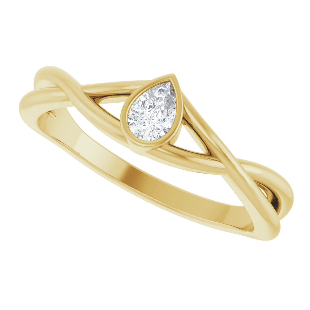 Keltakultainen timanttisormus - solitaire