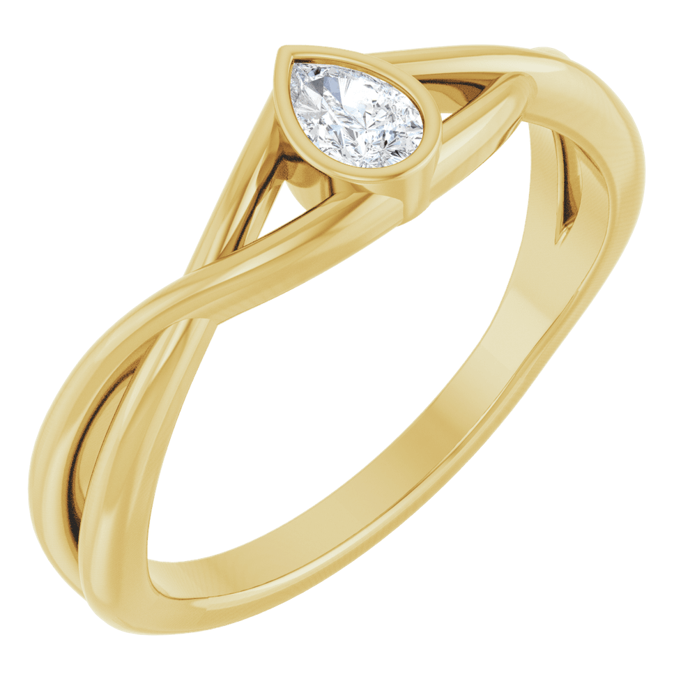 Keltakultainen timanttisormus - solitaire